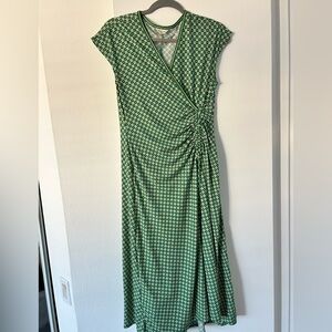 Max Studio Green Geometric Midi Dress